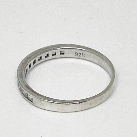 925 Sterling Silver Channel-Set Cubic Zirconia Eternity Band Ring Size 9.75 - Picture 3 of 7